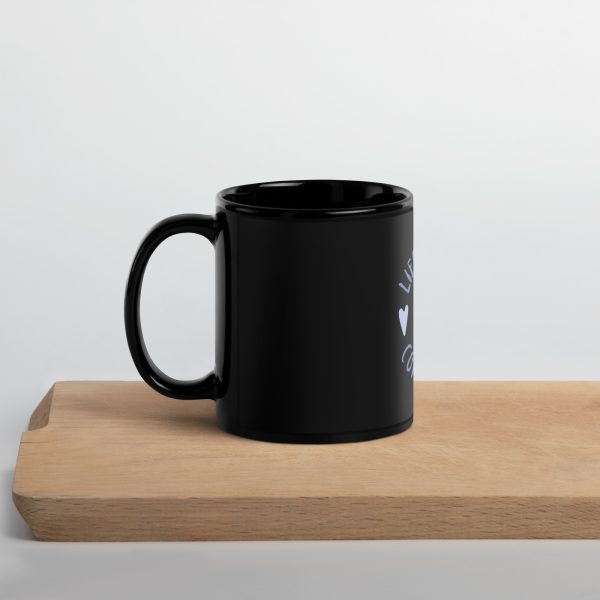 Life Happens - Coffee Helps - Black Glossy Mug - Image 4